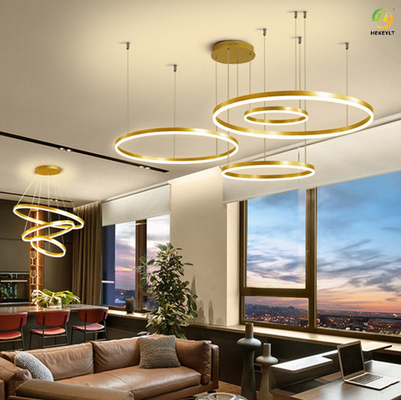 घर/होटल/शोरूम के लिए मिरर टाइटेनियम एलईडी फैशनेबल आधुनिक रिंग लाइट