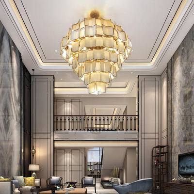 आधुनिक विला लिविंग रूम सीढ़ी बड़ी झूमर होटल लॉबी लक्जरी लटकन दीपक