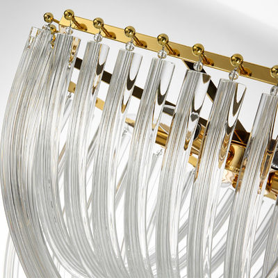 ग्लास ट्यूब चंदेलियर क्रिस्टल पेंडेंट लाइट लैंप आधुनिक सजावट सोने का रंग