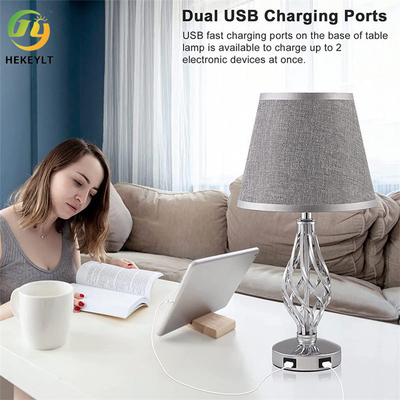 होटल के बेडरूम के लिए रेट्रो बेडसाइड टच डिमिंग यूएसबी चार्जिंग टेबल लैंप