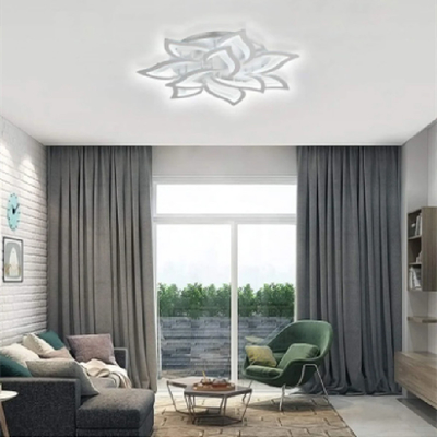 एक्रिलिक कलात्मक बेडरूम आधुनिक एलईडी छत प्रकाश सरल सजावटी सफेद फूल