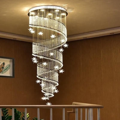 सीढ़ी लॉबी आधुनिक क्रिस्टल बॉल हैंगिंग एलईडी शैंडलियर होम डेकोरेशन इंडोर