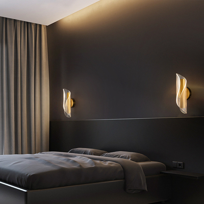 JYLIGHTING आधुनिक सरल एलईडी स्ट्रीमर दीवार प्रकाश बेडरूम गलियारे के लिए एक्रिलिक धातु पारदर्शी