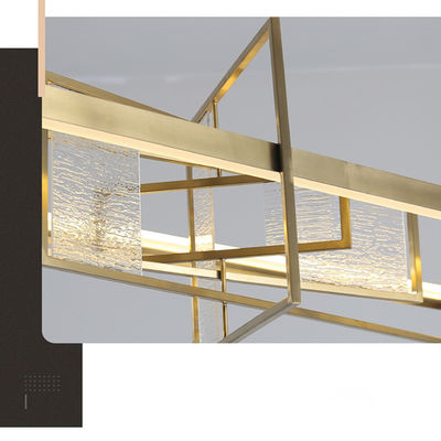 एलईडी गोल्डन टैन हार्डवेयर चढ़ाना + एक्रिलिक ज्यामितीय धातु आधुनिक लटकन लाइट