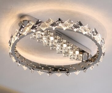 सुंदर शादी की सजावट डिजाइन लक्जरी एलईडी छत लाइट क्रिस्टल बॉडी आधुनिक शैली
