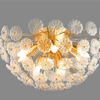 लिविंग रूम क्रिस्टल लटकन लाइट सजावटी रचनात्मक फूल आकार